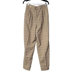 Paris Blues Plaid High Rise Pleated Dress Pants Women's Size 10 Petite